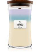 Woodwick Trilogy Calming Retreat illatgyertya fa kanóccal 609.5 g