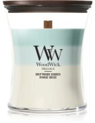Woodwick Trilogy Driftwood Shores illatgyertya fa kanóccal 275 g