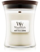 Woodwick White Tea & Jasmine illatgyertya fa kanóccal 275 g