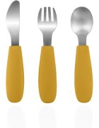 Zopa Silicone Children's Cutlery étkészlet gyermekeknek 6 m+ Mustard Yellow 3 db