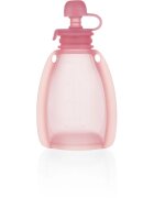 Zopa Silicone Refillable Baby Food Pouch tasakos püré 0 m+ Transparent Pink 120 ml