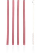 Zopa Silicone Straw szilikon szívószál + fésű 6 m+ Old Pink 4 db