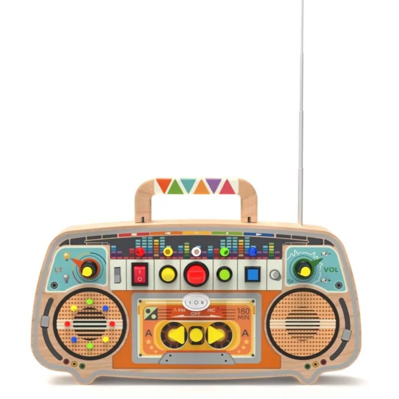 2Kids Toys Activity Board Wooden FM Radio interaktív játék 12m+ 1 db
