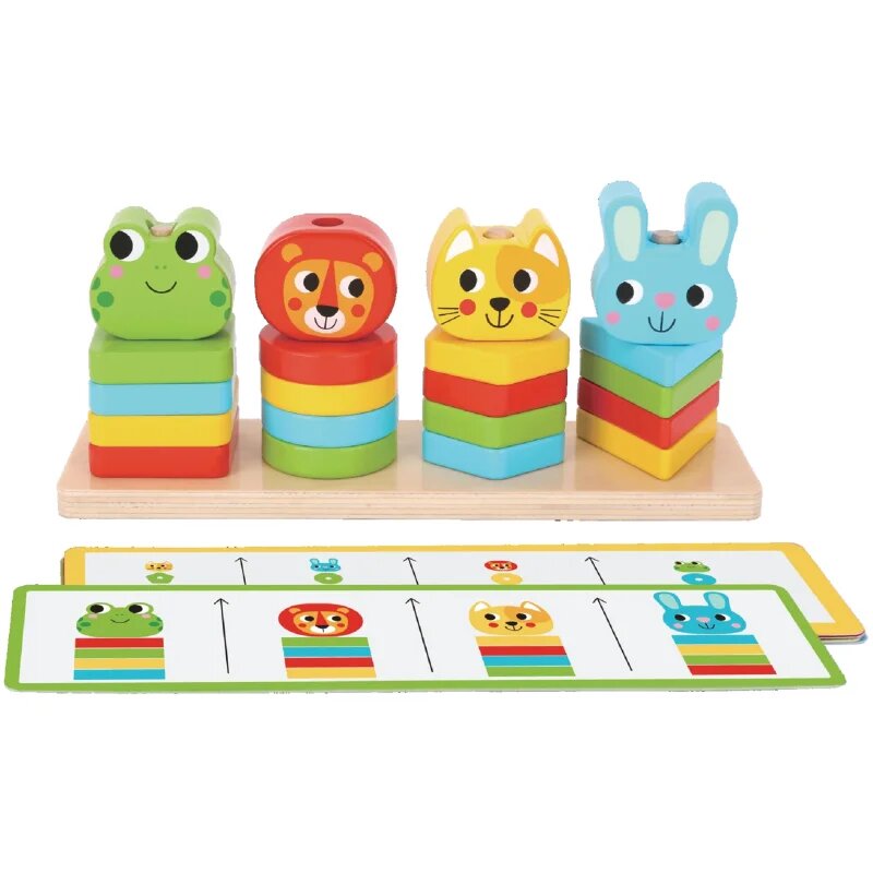 2Kids Toys Wooden Activity Toy Friends interaktív játék fából készült 18 m+ 27 db