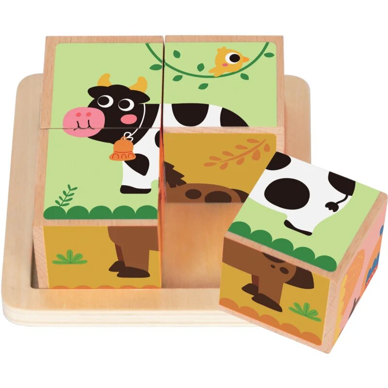 2Kids Toys Wooden Blocks Farm 2 fakocka fából készült 18m+ 4 db