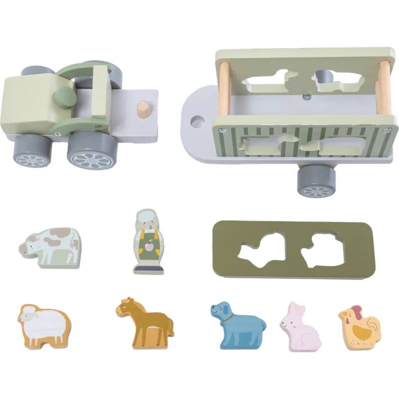 2Kids Toys Wooden Car with Animals játékkészlet fából készült 2y+ 10 db