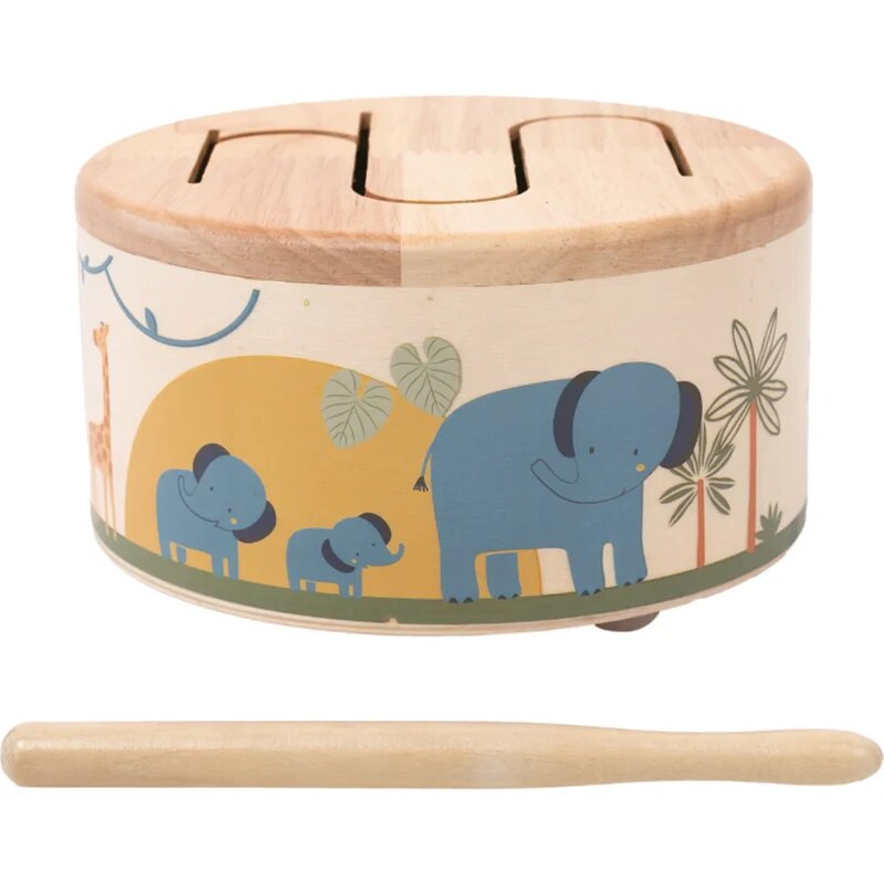 2Kids Toys Wooden Drum Safari zenélő játék 18m+ 1 db