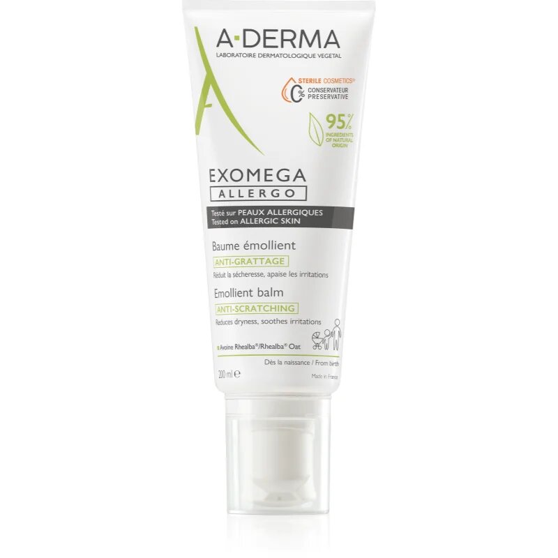 A-Derma Exomega Control Allergo hidratáló krém az érzékeny és atópiás bőr védelmének megerősítésére 200 ml