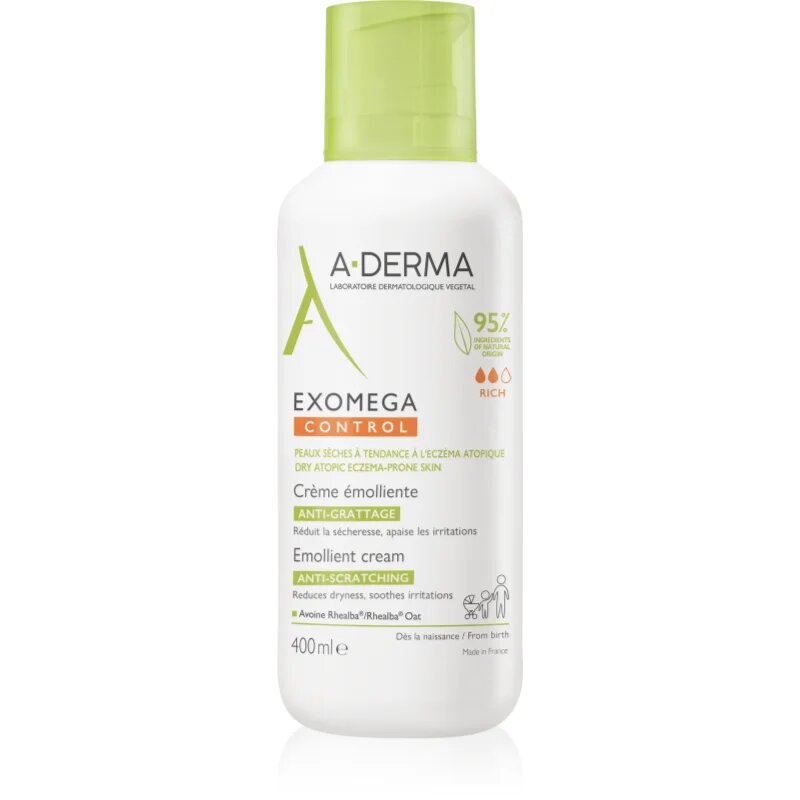A-Derma Exomega Control Emollient Cream testápoló krém nagyon száraz érzékeny és atópiás bőrre 400 ml