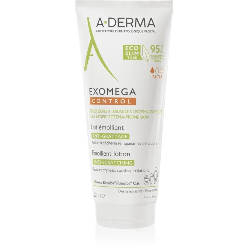 A-Derma Exomega Control Emollient Lotion testápoló tej irritáció és viszketés ellen 200 ml