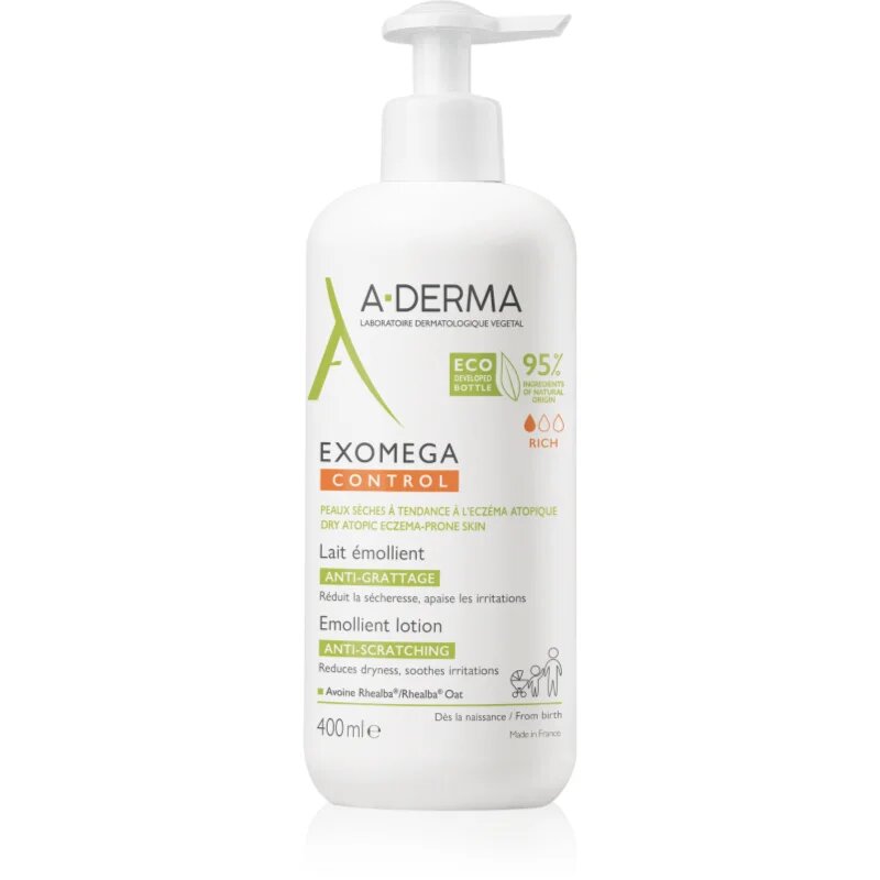 A-Derma Exomega Control Emollient Lotion testápoló tej irritáció és viszketés ellen 400 ml