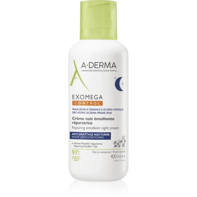 A-Derma Exomega Control Repairing Emollient Night Cream regeneráló éjszakai krém viszketés ellen 400 ml