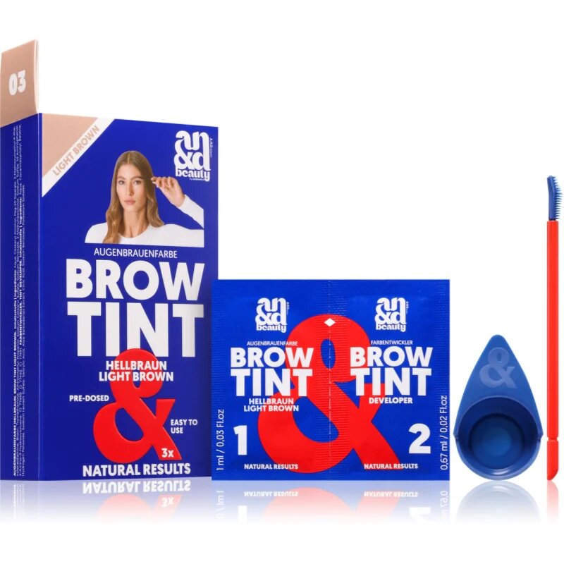 A.N.D. Beauty Brow Tint szemöldökfesték árnyalat Light Brown 3x1.67 ml