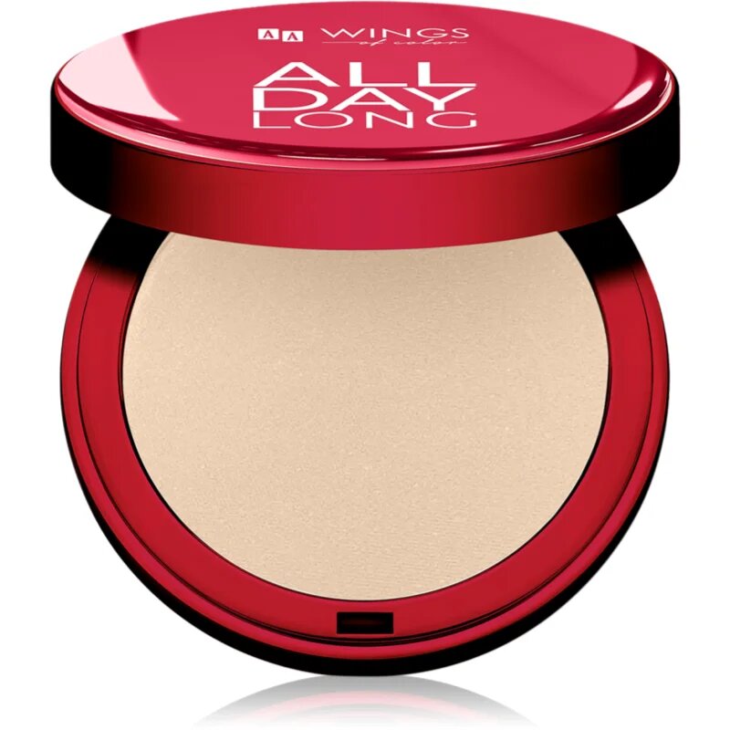 AA Wings of Color All Day Long Pressed Setting Powder kompakt púder matt hatással árnyalat 02 Natural Medium 9 g