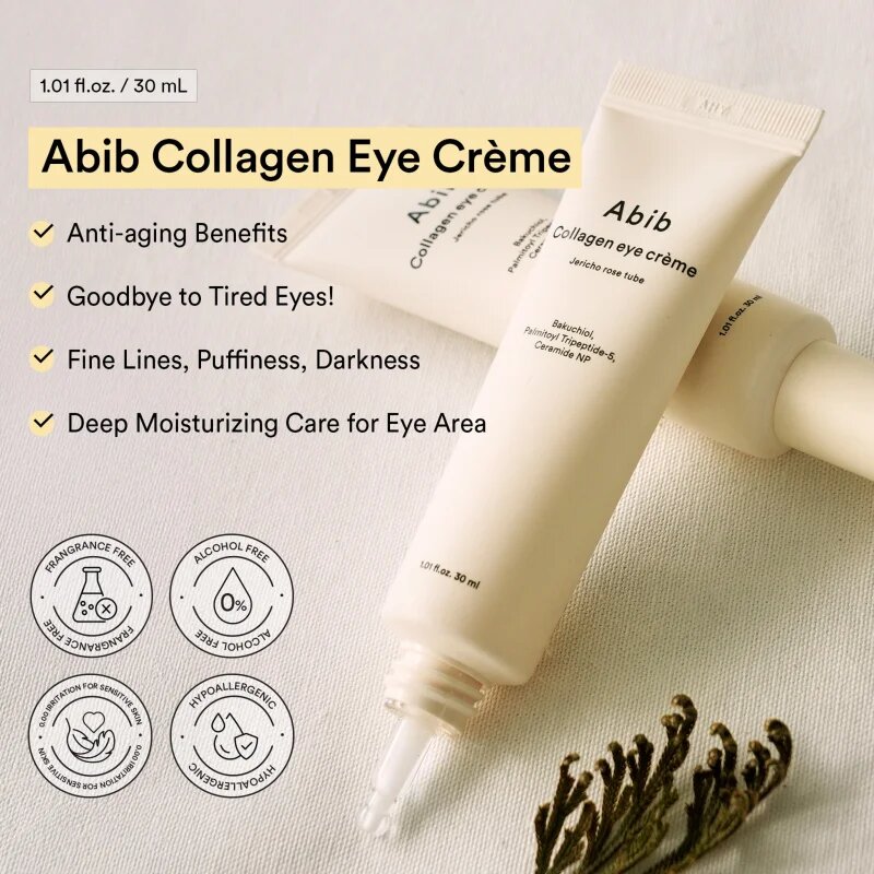 Abib Collagen Eye Crème Jericho Rose Tube gyengéd szemkrém a táplálásért és hidratálásért 30 ml