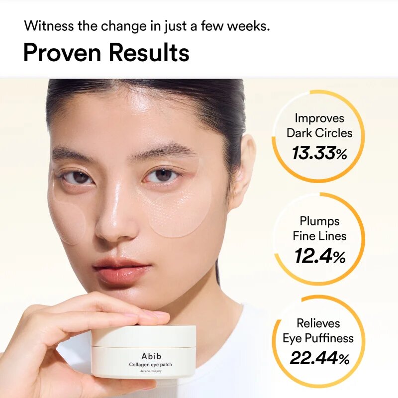 Abib Collagen Eye Patch Jericho Rose Jelly szem alatti párnácskák a ráncok duzzanatok és sötét karikák ellen 60 db