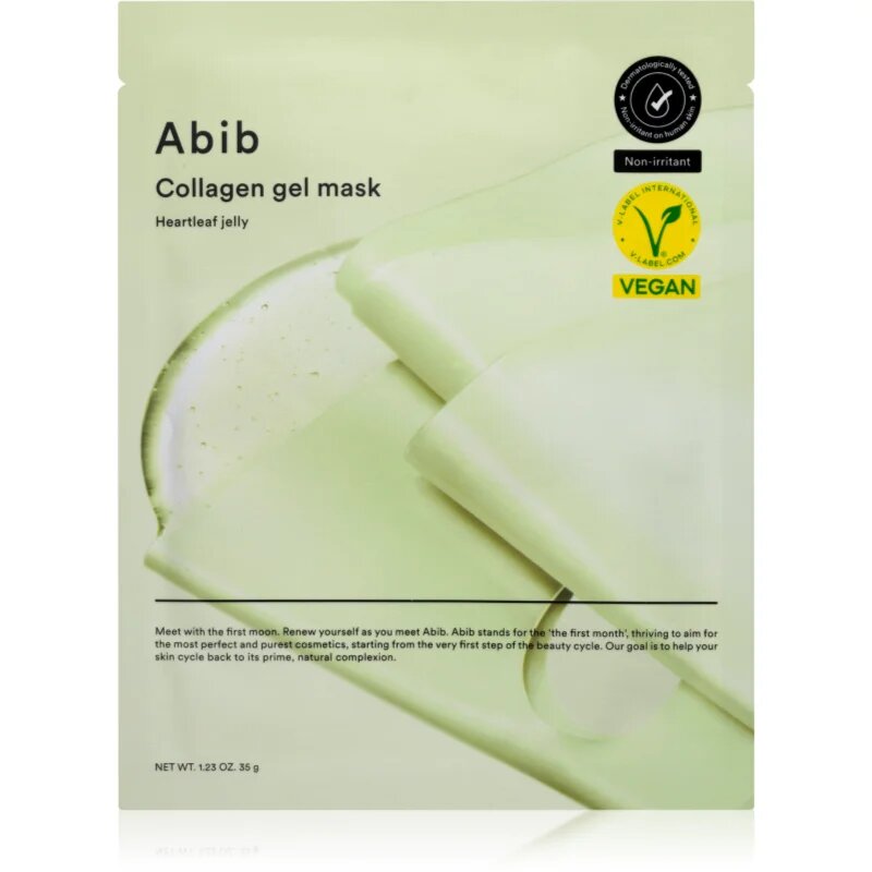 Abib Collagen Gel Mask Heartleaf Jelly intenzív hidrogélmaszk nyugtató hatással 35 g