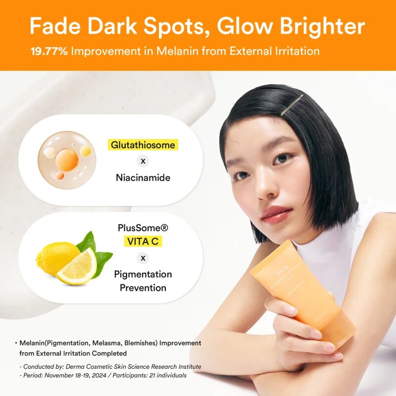 Abib Glutathiosome CC Sunscreen Toning Tube védő és tonizáló folyadék arcra élénkítő hatással SPF 50+ 50 ml