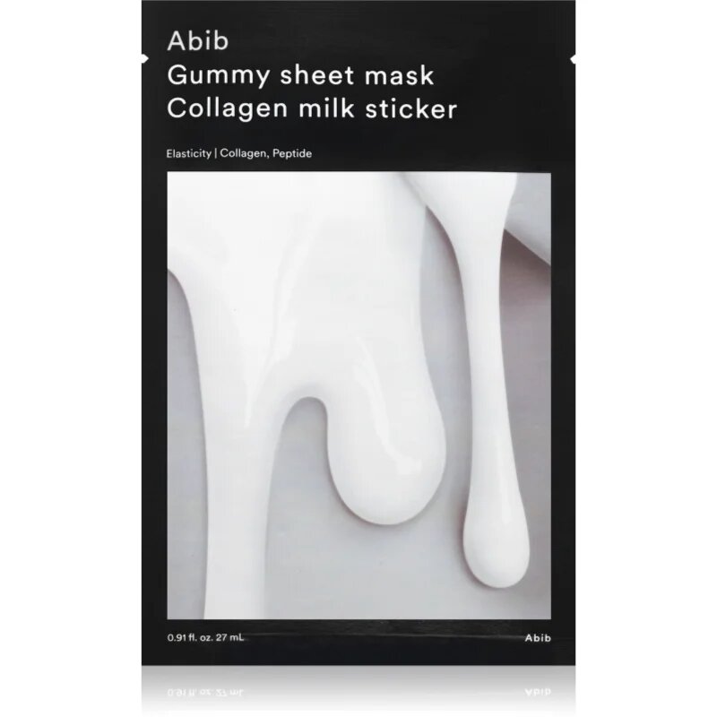 Abib Gummy Sheet Mask Collagen Milk Sticker hidratáló arcmaszk nyugtató hatással 27 ml