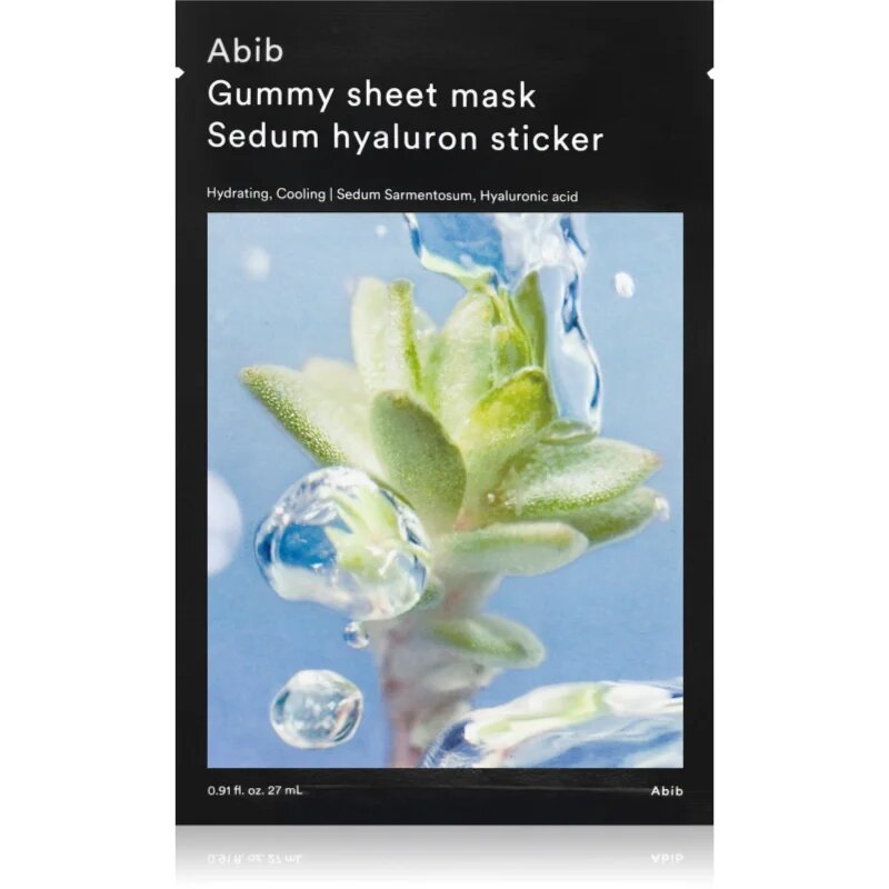 Abib Gummy Sheet Mask Sedum Hyaluron Sticker mélyhidratáló maszk kisimító hatással 27 ml