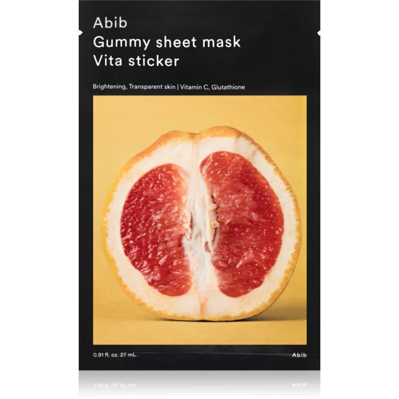 Abib Gummy Sheet Mask Vita Sticker fehérítő gézmaszk nyugtató hatással 27 ml
