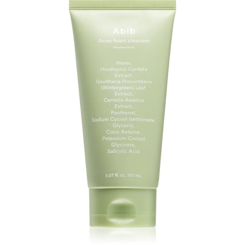 Abib Heartleaf Mild Foam Cleanser nyugtató tisztító hab problémás és pattanásos bőrre 150 ml
