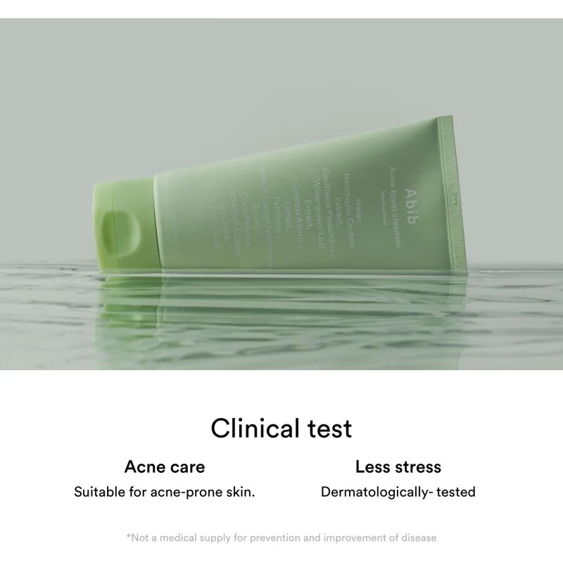Abib Heartleaf Mild Foam Cleanser nyugtató tisztító hab problémás és pattanásos bőrre 150 ml