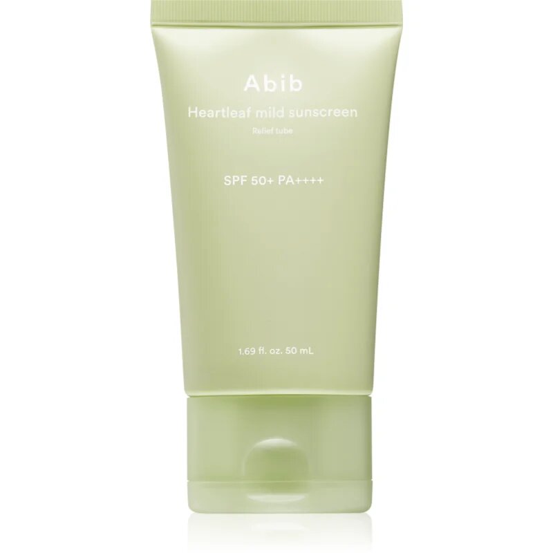 Abib Heartleaf Mild Sunscreen Relief Tube napozókrém arcra nyugtató hatással SPF 50+ 50 ml