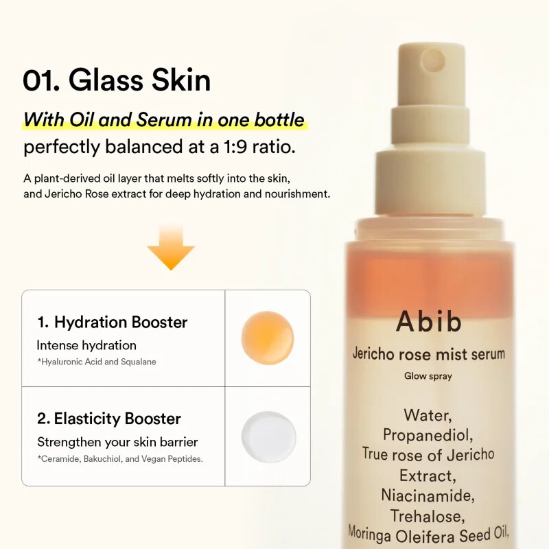 Abib Jericho Rose Mist Serum Glow Spray fényesítő hatású arcszérum spray -ben 100 ml