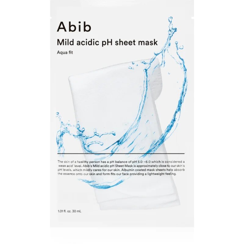 Abib Mild Acidic pH Sheet Mask Aqua Fit arcmaszk a bőr intenzív hidratálásához 30 ml