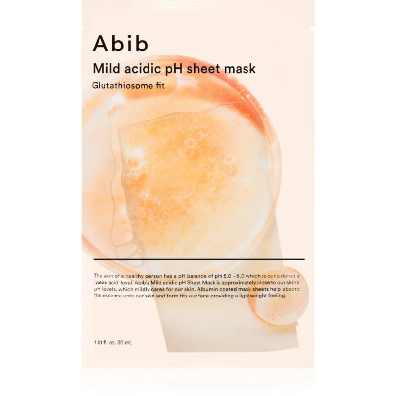 Abib Mild Acidic pH Sheet Mask Glutathiosome Fit fehérítő gézmaszk hidratáló hatással 30 ml