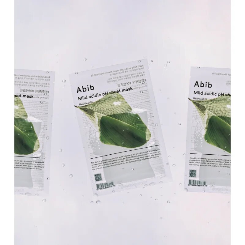 Abib Mild Acidic pH Sheet Mask Heartleaf Fit nyugtató hatású gézmaszk az aknéra hajlamos érzékeny bőrre 30 ml
