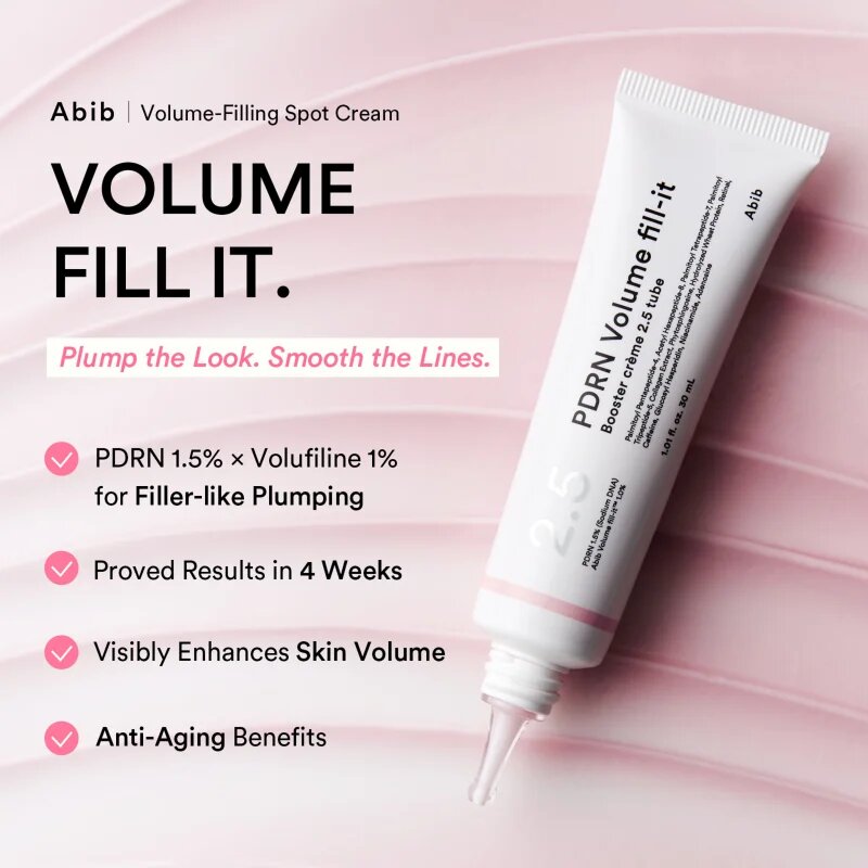 Abib PDRN 2.5 Tube Volume fill-it Booster Crème megújító booster az öregedés jelei ellen 30 ml