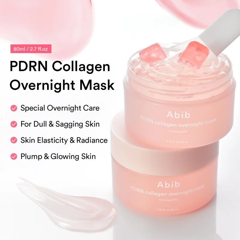 Abib PDRN Collagen Overnight Mask Firming Jelly feszesítő éjszakai arcmaszk hidratáló hatással 80 ml