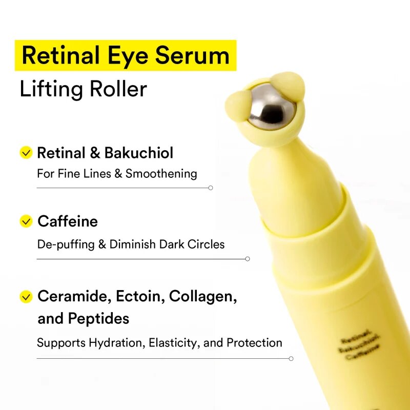 Abib Retinal Eye Serum Lifting Roller hűsítő szem roll-on a ráncok duzzanatok és sötét karikák ellen 15 ml
