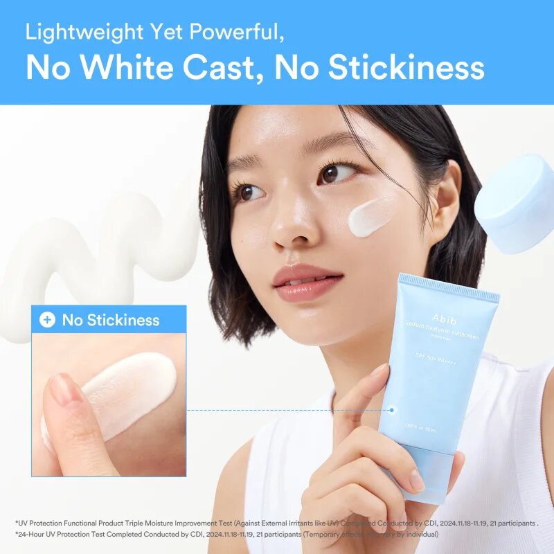 Abib Sedum Hyaluron Watery Tube Sunscreen napozókrém arcra nyugtató hatással SPF 50+ 50 ml