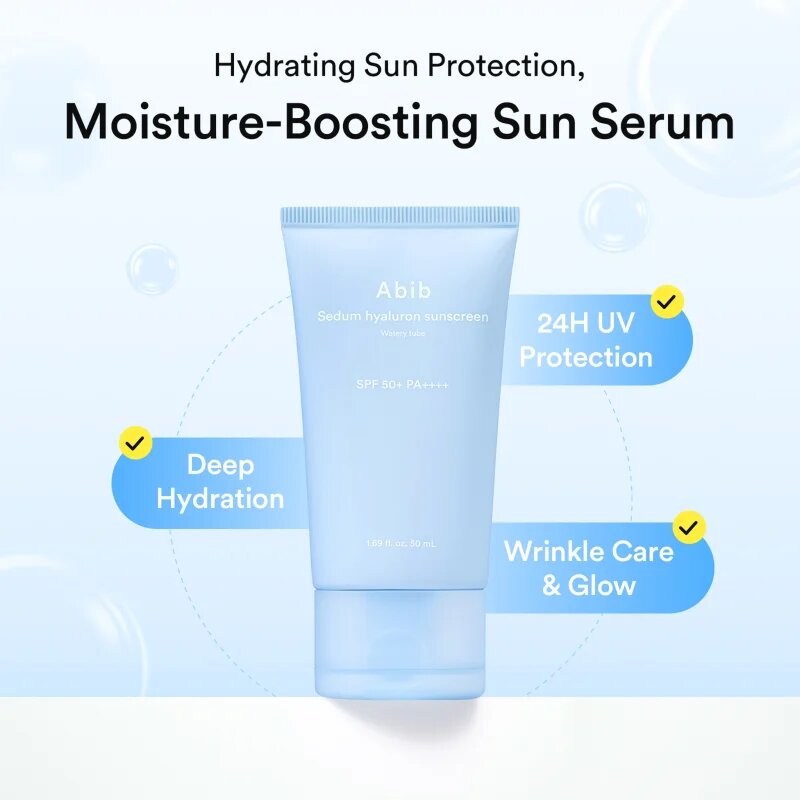 Abib Sedum Hyaluron Watery Tube Sunscreen napozókrém arcra nyugtató hatással SPF 50+ 50 ml