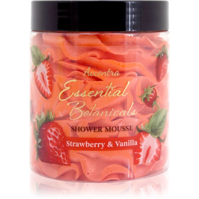 Accentra Essential Botanicals Shower Mousse tusoló hab illattal Strawberry & Vanilla 200 g