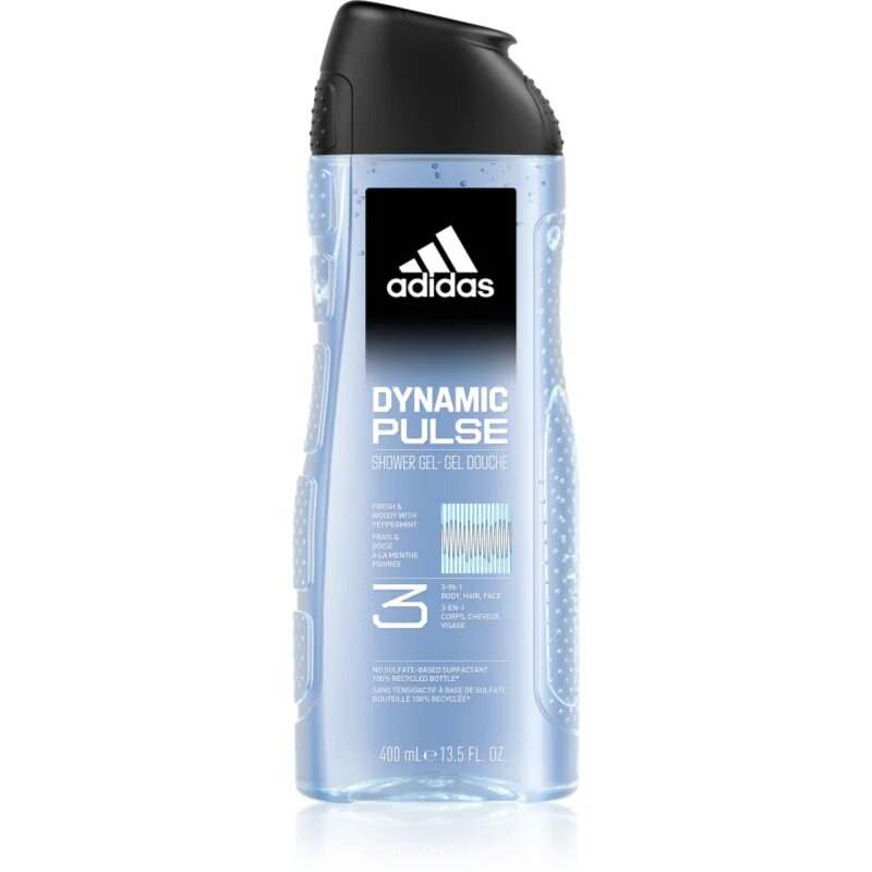 Adidas Dynamic Pulse tusfürdő gél arcra testre és hajra 3 az 1-ben 400 ml