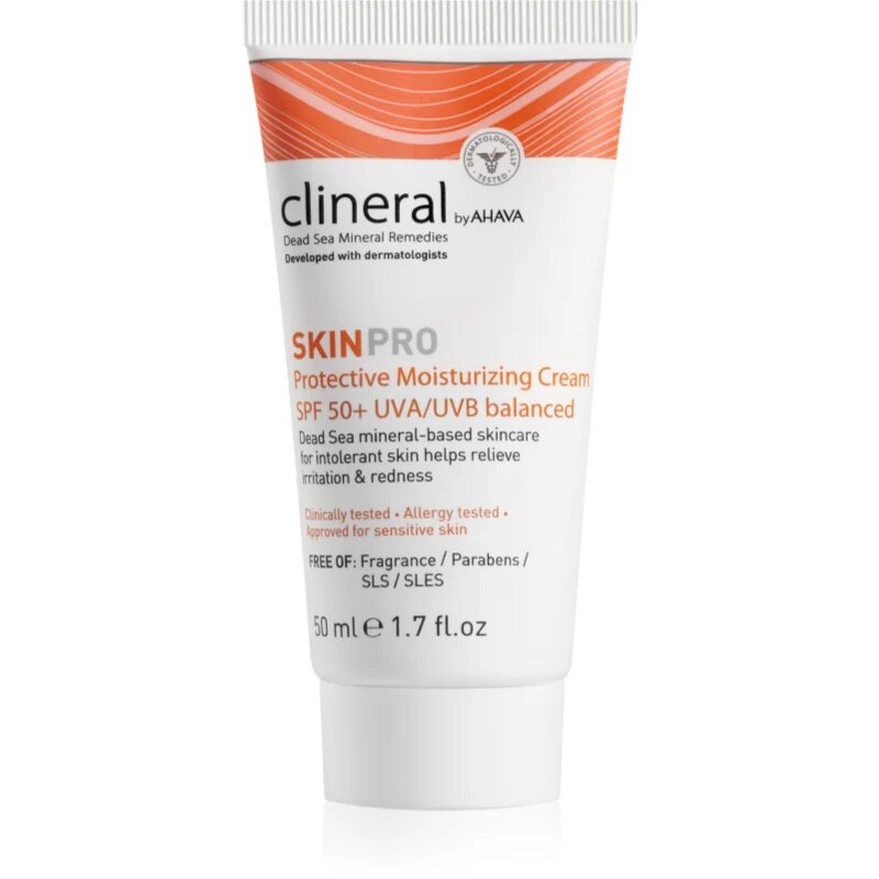 Ahava Clineral SKINPRO hidratáló és védő krém az érzékeny és intoleráns bőrre SPF 50 50 ml