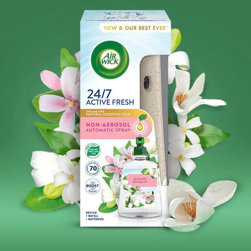 Air Wick Active Fresh Jasmine Bouquet automata légfrissítő utántöltővel 228 ml
