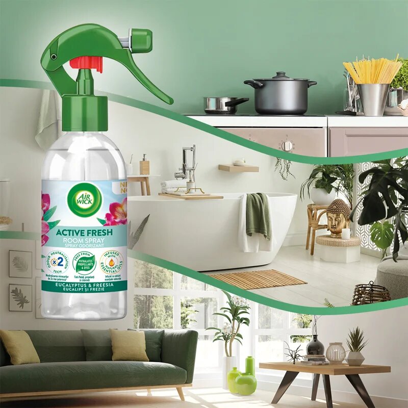 Air Wick Active Fresh Spray Eucalyptus & Freesia lakásparfüm 237 ml
