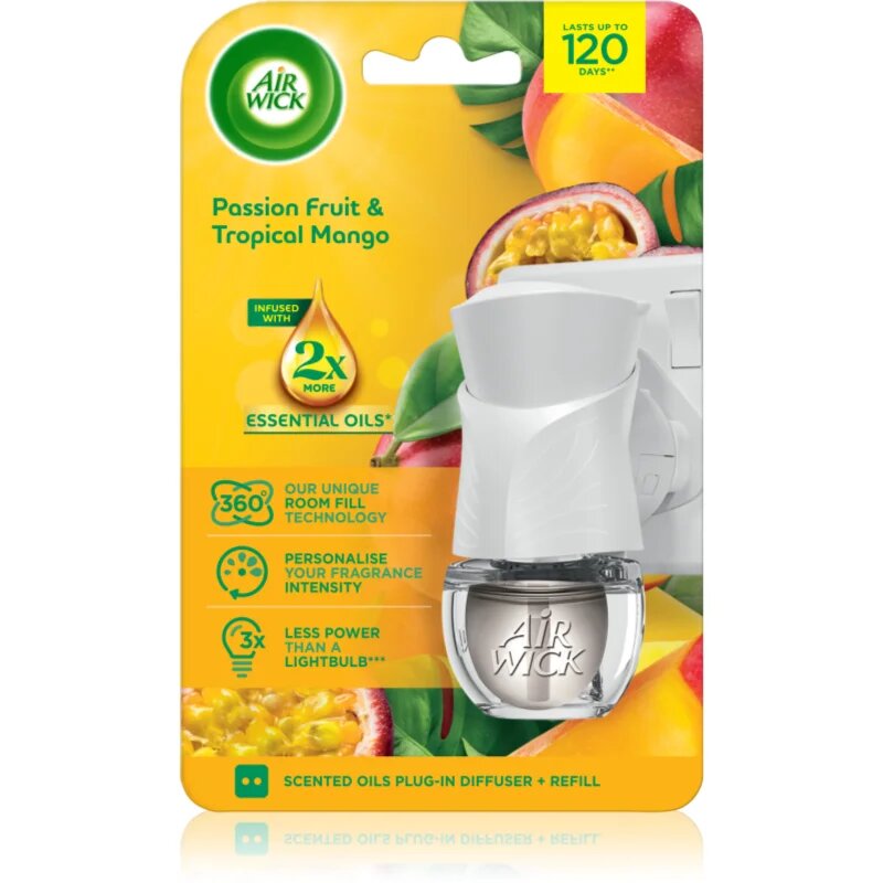 Air Wick Electric Passion Fruit & Tropical Mango elektromos légfrissítő töltelékkel 199 ml
