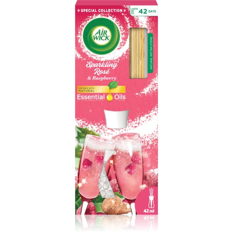 Air Wick Essential Oils Sparkling Rosé & Rasberry Aroma diffúzor töltettel 25 ml