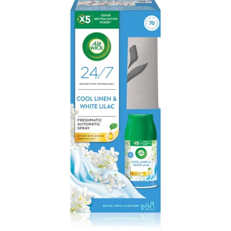 Air Wick Freshmatic Cool Linen & White Lilac automata légfrissítő utántöltővel 250 ml