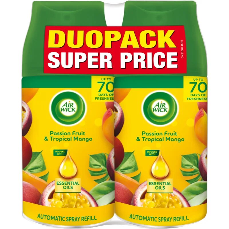 Air Wick Freshmatic Passion Fruit & Tropical Mango légfrissítő utántöltő illattal DUO 2x250 ml