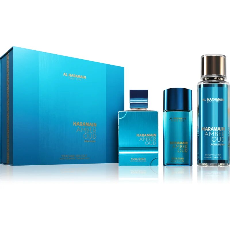 Al Haramain Amber Oud Aqua Dubai ajándékszett unisex 1 db
