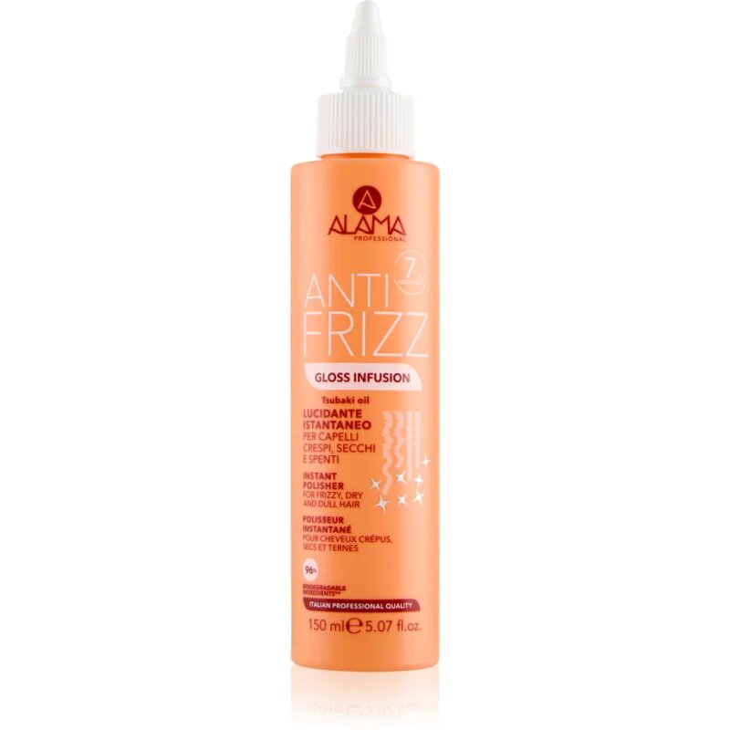 Alama Professional Anti Frizz Gloss Infusion leöblítést nem igénylő szérum a fénylő és selymes hajért 150 ml
