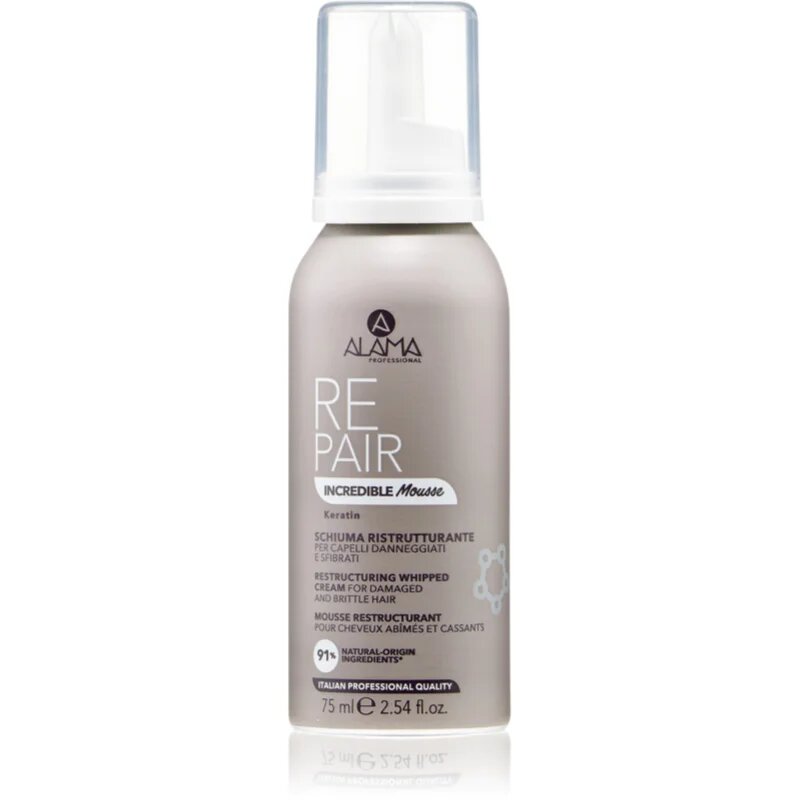 Alama Professional Repair Incredible Mousse hab a sérült haj ápolására 75 ml