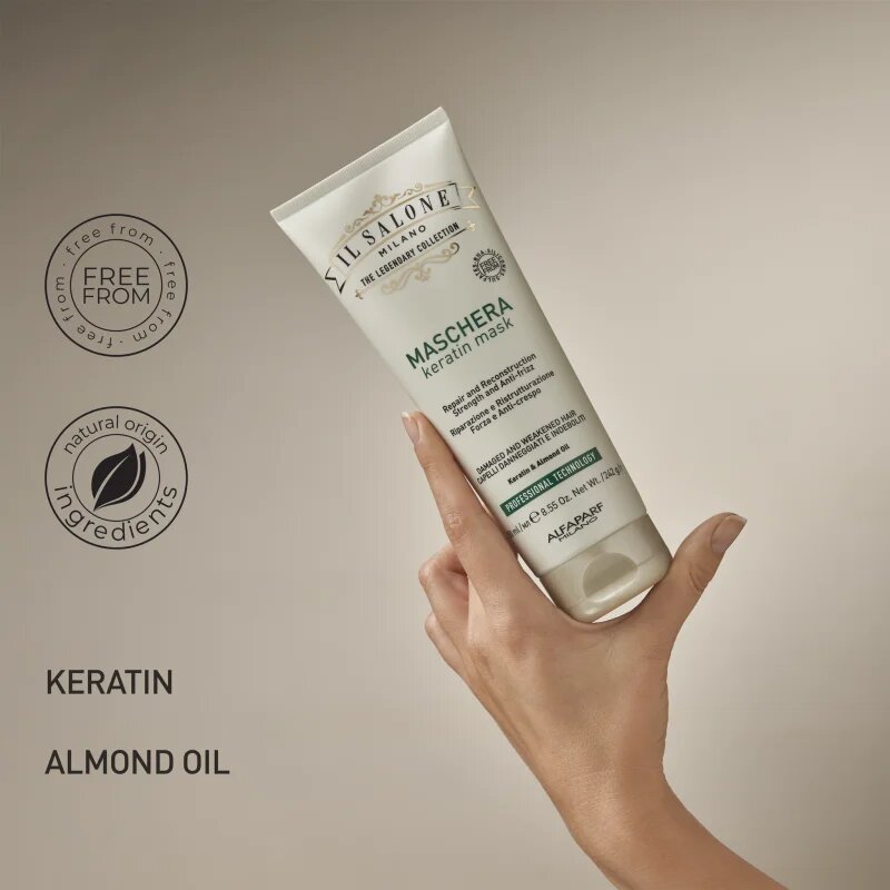 Alfaparf Milano Il Salone Milano Keratin helyreállító hajpakolás töredezett károsult hajra 250 ml